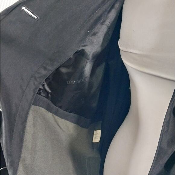 LONDON FOG! RICH BLACK MEGA DETAILED CLASSIC TRENCH COAT, OVERCOAT! SZ 12R - Picture 7 of 15